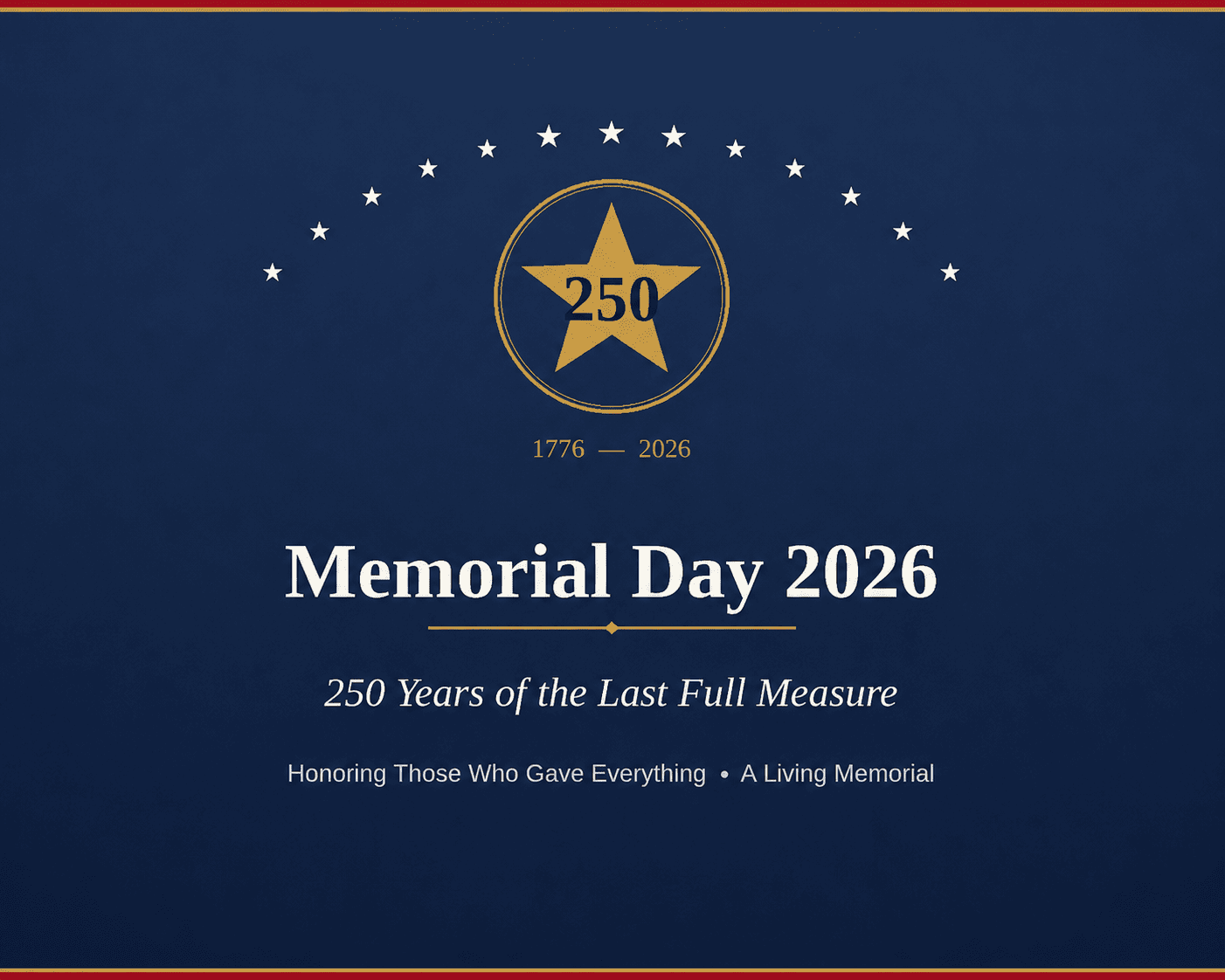 memorial day 2026 Memorial Day 2026: 250 Years of the Last Full Measure
